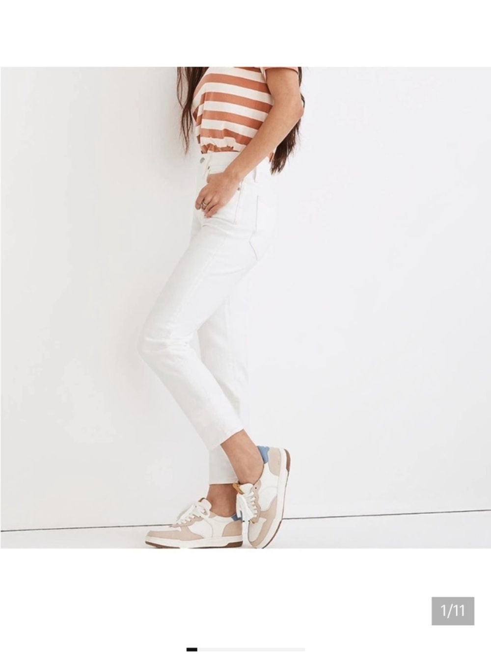 Madewell White Straight-Leg High-Rise Jeans - Picture 2 of 9
